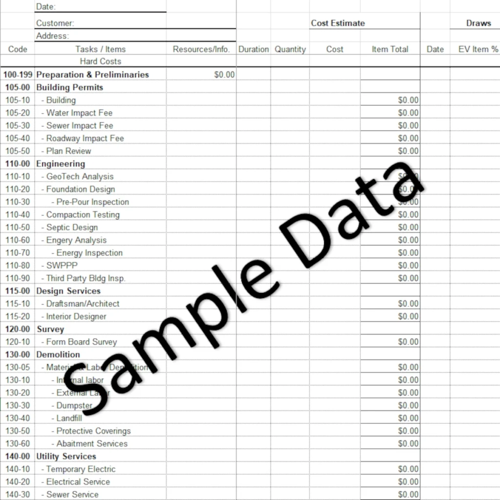 Example Project Cost Spreadsheet Template www.ifyourhousecouldtalk.com